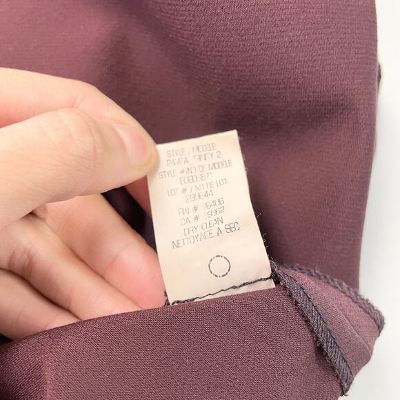 Theory Womens 6 Pavita‎ Trinity 2 Dress Ponte Stretch Knit Burgundy Faux Wrap - Picture 11 of 11